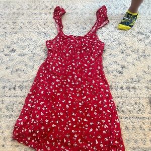 Red floral dress